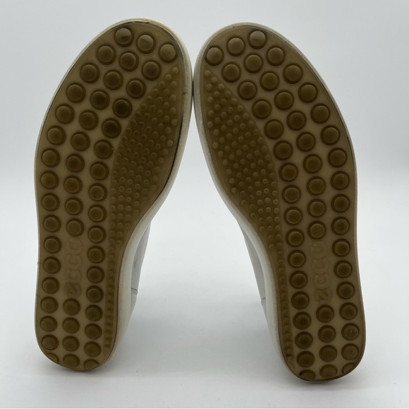 ECCO SOFT 7 White Leather Sneakers Women’s Size 7 (38) Shoes Orthotic Oxfords - Picture 7 of 11
